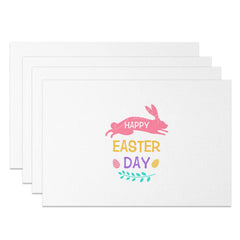 Lofaris Pink Bunny Egg Hapyy Easter Day Set Of 4 Placemats