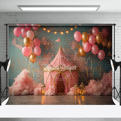 Lofaris Pink Circus Tent Balloon Lighted Cake Smash Backdrop