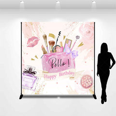 Lofaris Pink Cosmetics Perfume Custom Name Birthday Backdrop