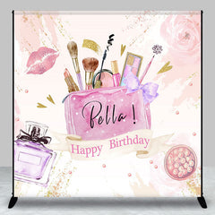 Lofaris Pink Cosmetics Perfume Custom Name Birthday Backdrop