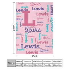 Lofaris Pink Custom Different Artistic Font Name Blanket