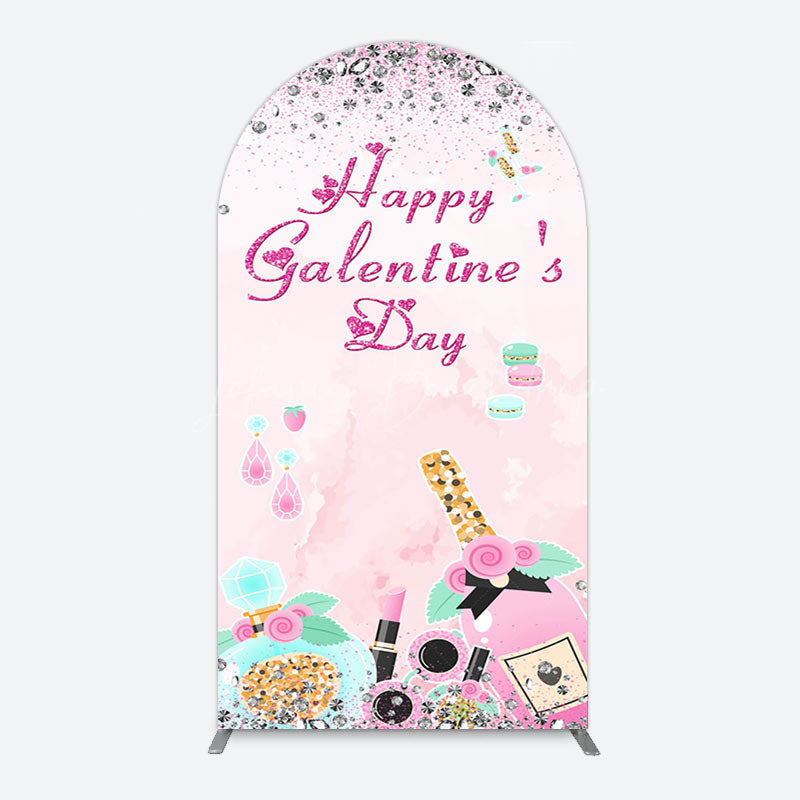 Lofaris Pink Diamonds Happy Galentines Day Arch Backdrop