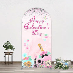 Lofaris Pink Diamonds Happy Galentines Day Arch Backdrop