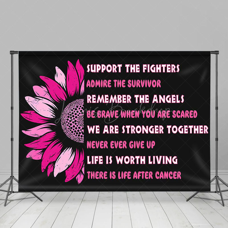 Lofaris Pink Floral Breast Cancer Awareness Month Backdrop