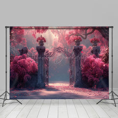 Lofaris Pink Floral Tree Vintage Gate Backdrop For Wedding