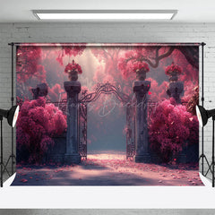 Lofaris Pink Floral Tree Vintage Gate Backdrop For Wedding