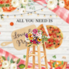 Lofaris Pink Floral Wooden Picnic Bridal Shower Backdrop