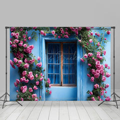 Lofaris Pink Flowers Window Fine Art Photography Backdrop