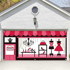 Lofaris Pink Girl Boutique Store Birthday Garage Door Banner