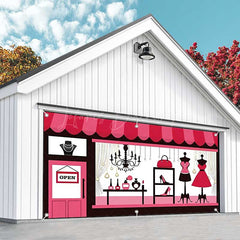 Lofaris Pink Girl Boutique Store Birthday Garage Door Banner