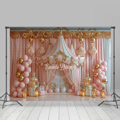 Lofaris Pink Gold Luxury Circus Tent Cake Smash Backdrop