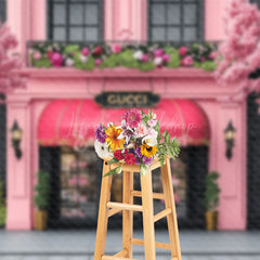 Lofaris Pink Gucci Luxury Goods Store Architecture Backdrop