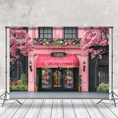 Lofaris Pink Gucci Luxury Goods Store Architecture Backdrop