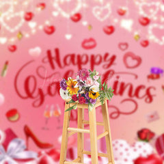 Lofaris Pink Heart Balloons Happy Galentines Day Backdrop