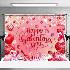 Lofaris Pink Heart Balloons Happy Galentines Day Backdrop