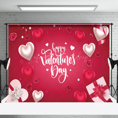 Lofaris Pink Heart Gift Box Happy Valentines Day Backdrop