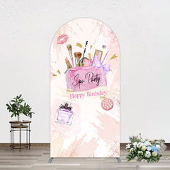 Lofaris Pink Lip Perfume Birthday Spa Party Arch Backdrop