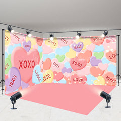 Lofaris Pink Love Valentines Day Balloons Room Set Backdrop