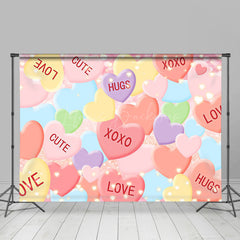 Lofaris Pink Love Valentines Day Balloons Room Set Backdrop