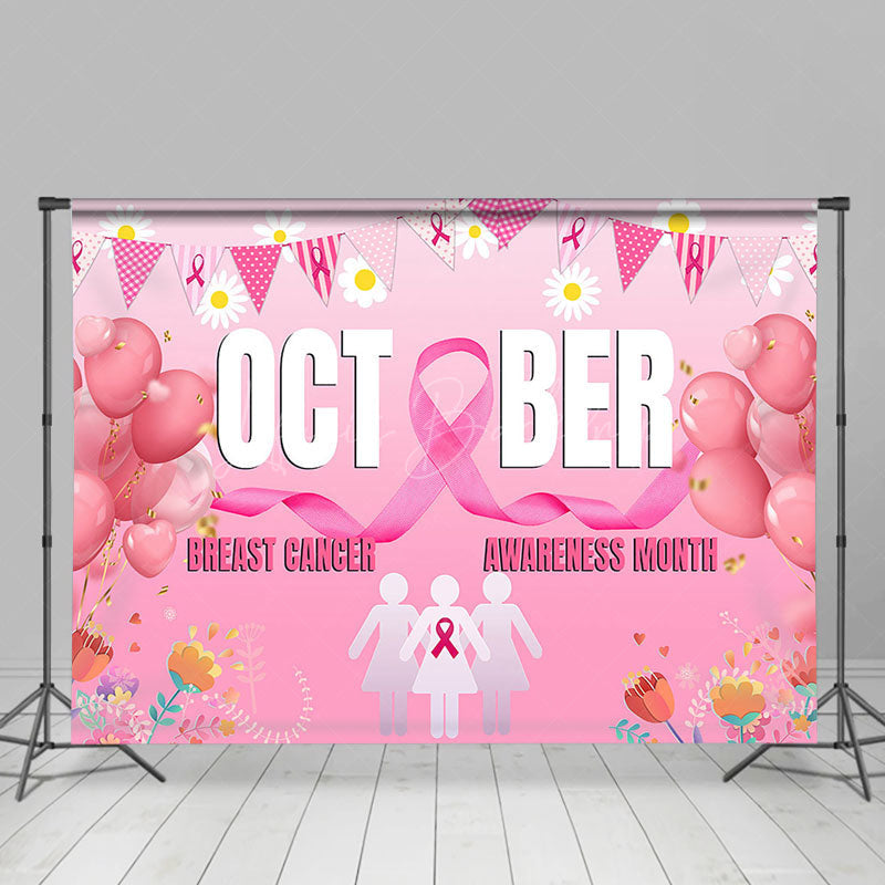 Lofaris Pink October Breast Cancer Awareness Month Backdrop