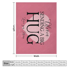 Lofaris Pink Sending A Big Hug Mom Gift Custom Text Blanket