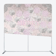 Lofaris Pink Sliver Snowflake Christmas Pillow Case Backdrop