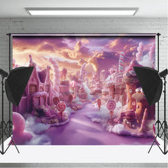 Lofaris Pink Sunset Sky Candyland Cake Smash Photo Backdrop