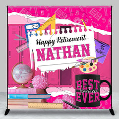 Lofaris Pink Teaching Tools Custom Name Retirement Backdrop