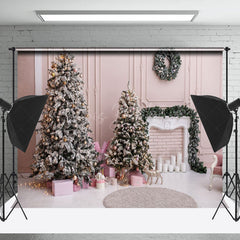 Lofaris Pink Wall Interior Christmas Photography Backdrop