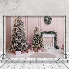 Lofaris Pink Wall Interior Christmas Photography Backdrop