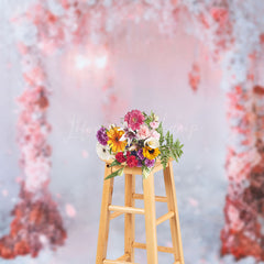 Lofaris Pink White Floral Arch Romantic Wedding Backdrop