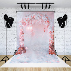 Lofaris Pink White Floral Arch Romantic Wedding Backdrop