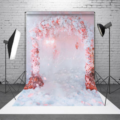 Lofaris Pink White Floral Arch Romantic Wedding Backdrop