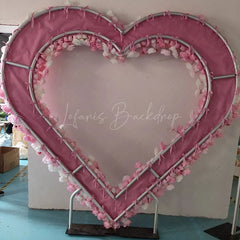 Lofaris Pink White Rose Heart Shape Artificial Flower Wall