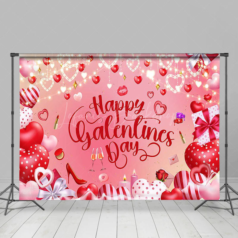 Lofaris Pink Woman Jewelry Lip Happy Galentines Day Backdrop