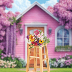 Lofaris Pink Wood Garden House Dense Floral Spring Backdrop