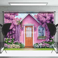 Lofaris Pink Wood Garden House Dense Floral Spring Backdrop