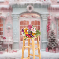 Lofaris Pinky Winter Xmas Shop Sweet Happy Holiday Backdrop