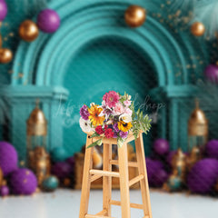 Lofaris Plant Balloons Green Wall Tiger Cake Smash Backdrop