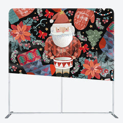 Lofaris Poinsettia Santa Claus Christmas Pillow Case Backdrop