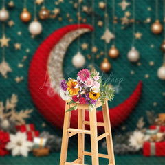 Lofaris Poinsettia Stars Moon Bells Gifts Christmas Backdrop