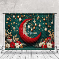 Lofaris Poinsettia Stars Moon Bells Gifts Christmas Backdrop