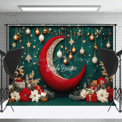 Lofaris Poinsettia Stars Moon Bells Gifts Christmas Backdrop