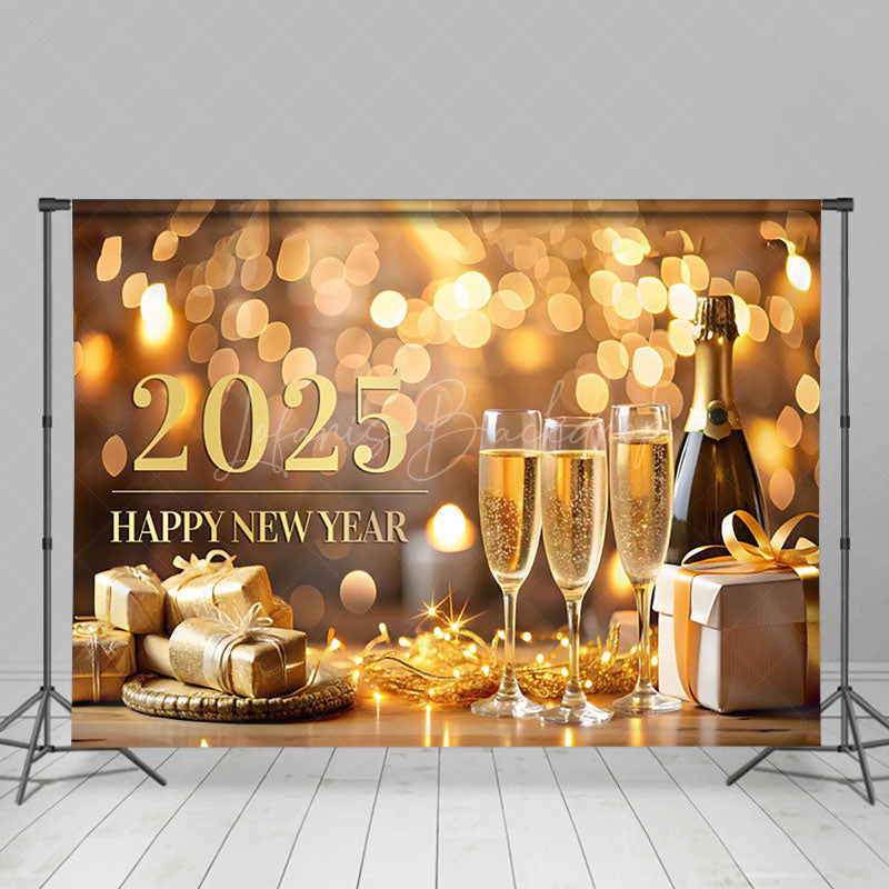 Lofaris Polka Dot Bokeh Wine Lights 2025 New Year Backdrop