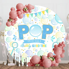 Lofaris Pop On Bubbly Good Time Round Baby Shower Backdrop