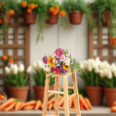 Lofaris Potted Plant Floral Greenery Carrot Spring Backdrop