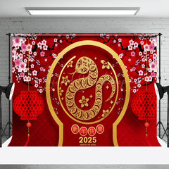 Lofaris Prosperous Snake Year 2025 Cherry Blossom Celebration Backdrop