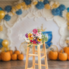 Lofaris Pumpkins Balloons Carriage Cake Smash Photo Backdrop