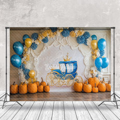 Lofaris Pumpkins Balloons Carriage Cake Smash Photo Backdrop