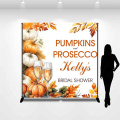 Lofaris Pumpkins Prosecco Custom Name Bridal Shower Backdrop